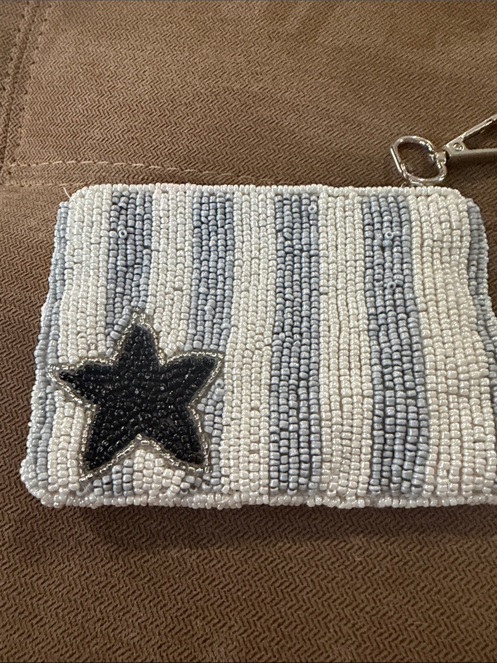 Wandering Moon Beaded Stripe Wristlet with Black Star Accent made in India